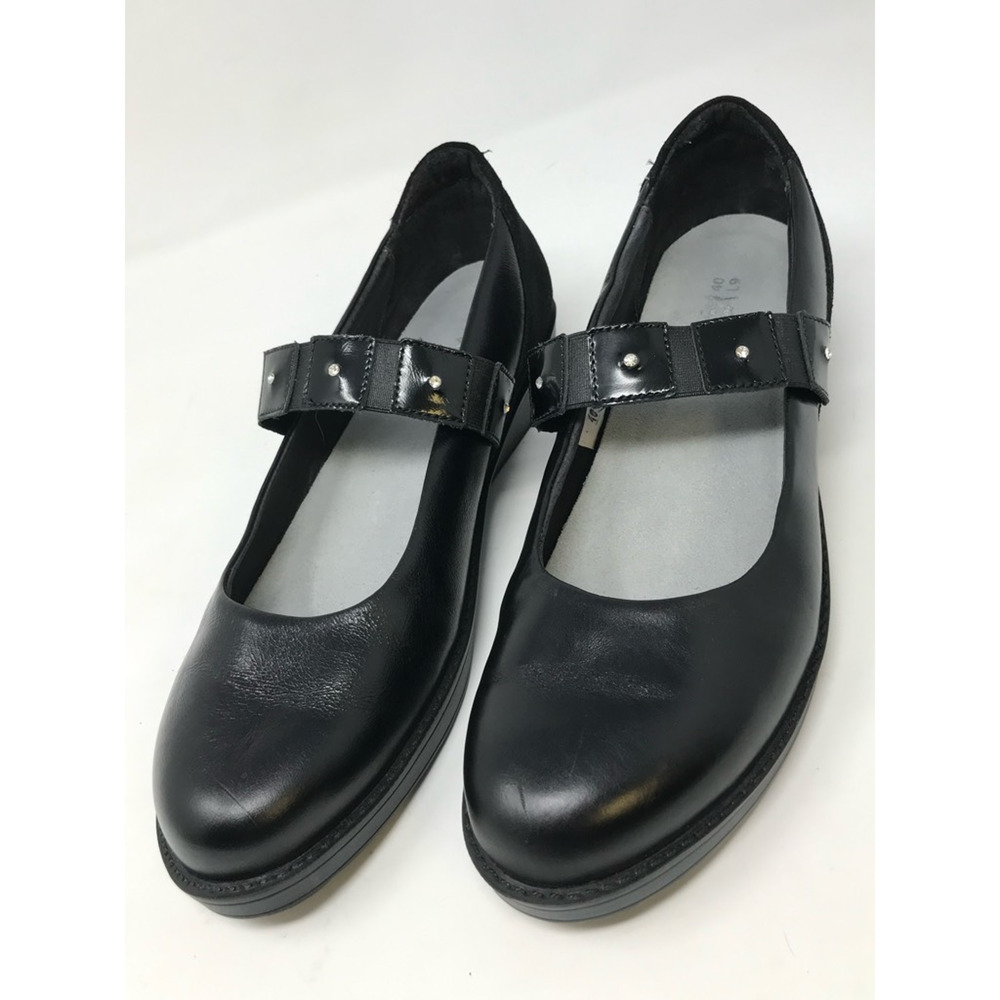 NAOT Womens 9 New Mary Jane Ballet Flats Black Leather Rhinestone Round Toe
